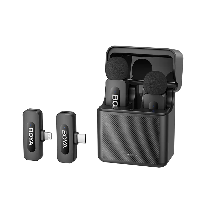Boya BY-V3 Combo 2.4 GHz Dual-Channel Wireless Microphone for Android & IOS