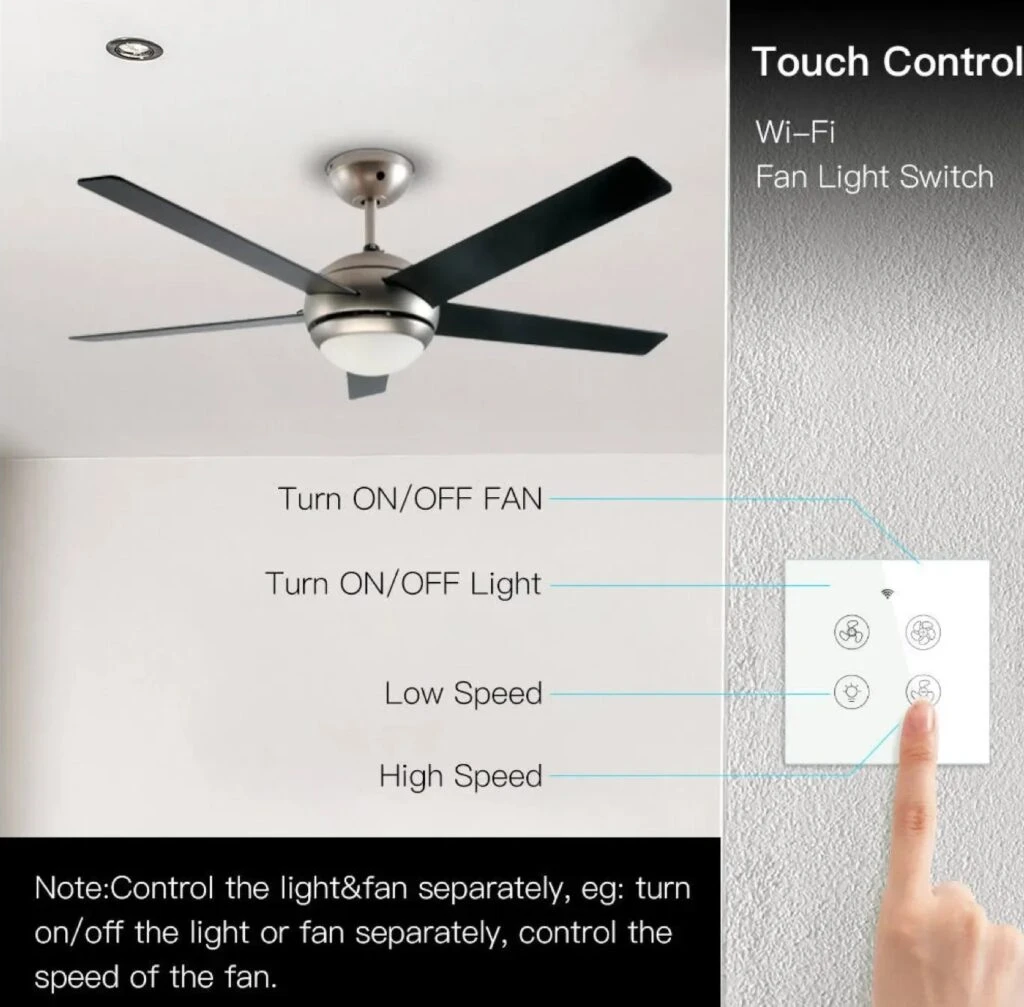 GearUP WiFi Ceiling Fan Speed Controller + Light Switch Works in Bangladesh