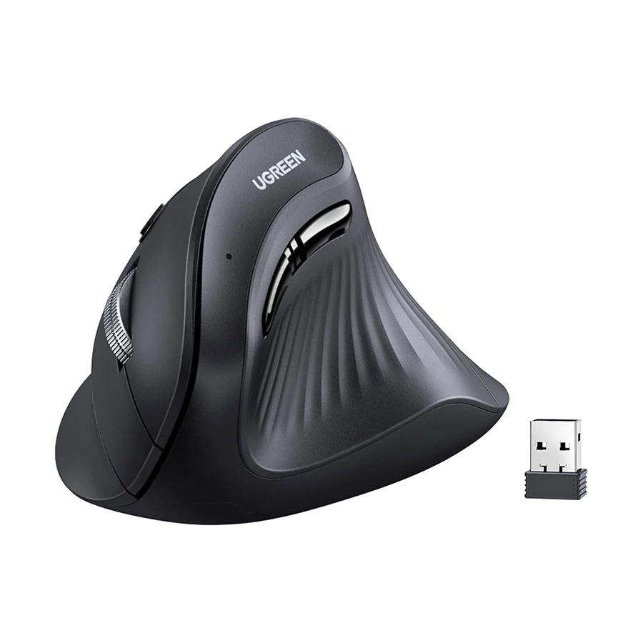 Ugreen MU008 (25444) Wireless (Dual Mode) Black Silent Vertical Mouse