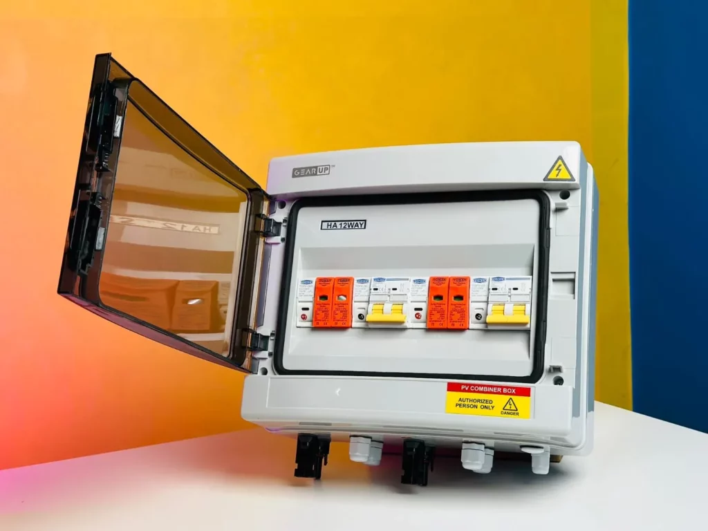 GearUP 12-Way DC PV Combiner Box with MCB, Fuse & SPD