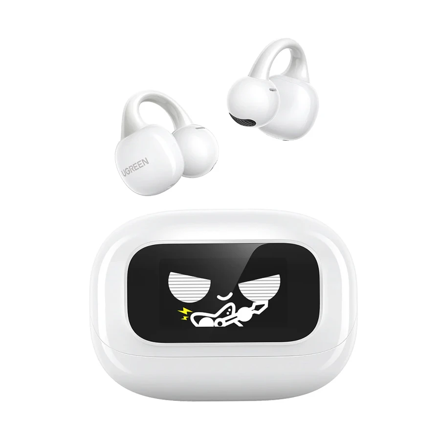 Ugreen ClipBuds Magic WS208 White Bluetooth TWS Open Ear Earbuds with Smart Touchscreen