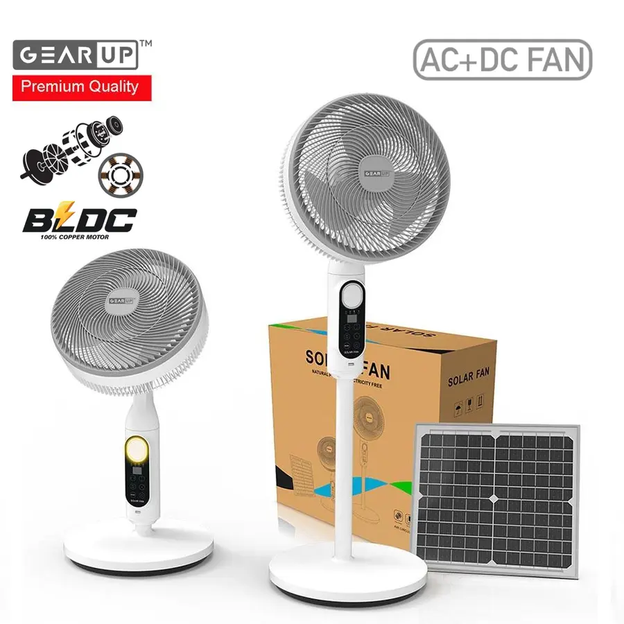 GearUP Premium BLDC Solar Stand Fan