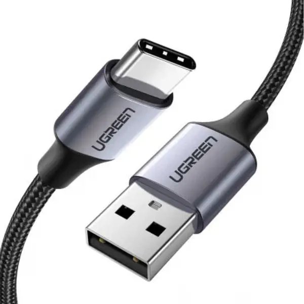 UGREEN US288 (60127) USB-A 2.0 to USB-C Cable Nickel Plating Aluminum Braid 1.5m (Black)
