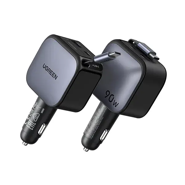 UGREEN EC603 (55909B) 90W Fast Car Charger with Retractable Cable