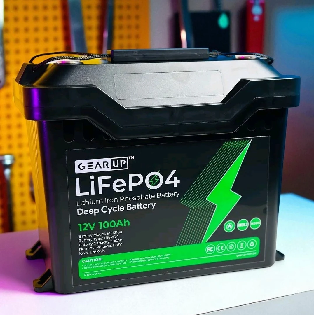 GearUP 12V 100Ah LiFePO4 Lithium Battery with Smart BMS + Bluetooth